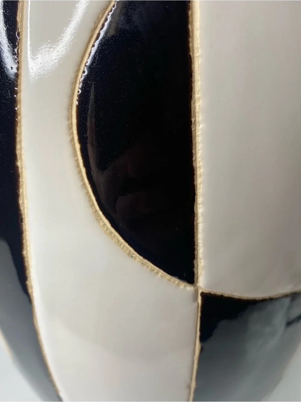 Vintage Mid-century Modern Black and White Ceramic Geometric Vase - Picture 12 of 16